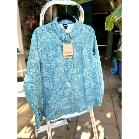Patagonia Tops - NWT Patagonia Sol Patrol Women's Teal Long Sleeve Button Down Shirt SZ M 50+ UPF